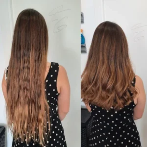antes y despues pelo largo fina garcia