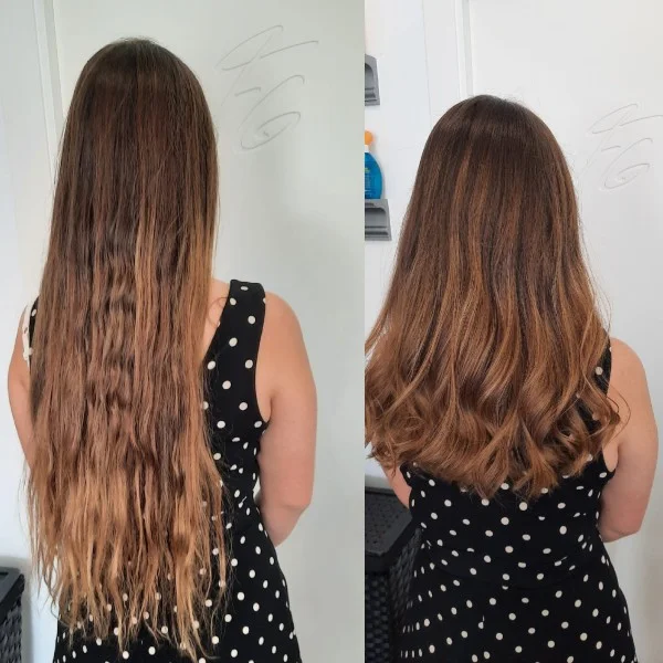 antes y despues pelo largo fina garcia